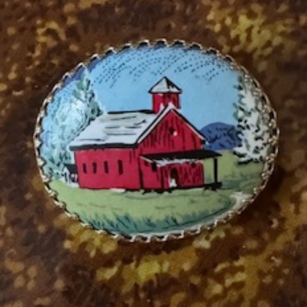 Brooch. OOAK. Hand Painted.